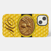 ハチミツBEE,ハチミツMONOGRAM iPhoneケース (裏面横)