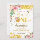 ハチミツSo Sweet to Bee One 1歳の誕生日 招待状 (正面)