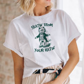 ハチン猫からスケートおもしろいを図解入りの、写真付きの楽しむ Tシャツ