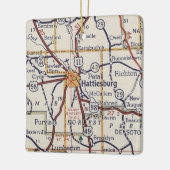 ハチースバーグMSヴィンテージの地図 セラミックオーナメント (左)