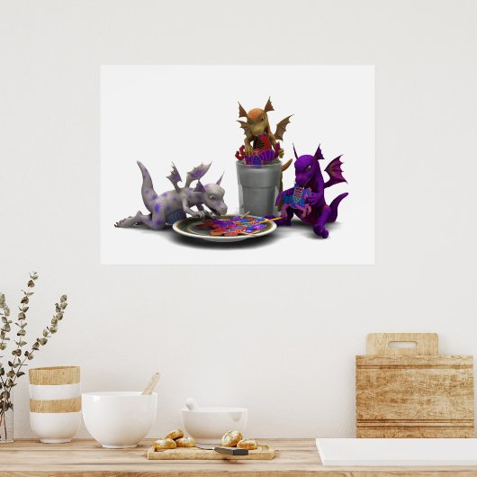 ハチーズ:クッキー&ミルク ポスター (キッチン)