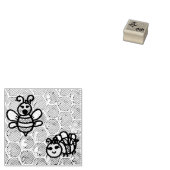 ハチ二匹の巣穴 ラバースタンプ (押印)