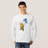 ハチ夏バルーン動物おもしろいのミツバチ Tシャツ (正面フル)