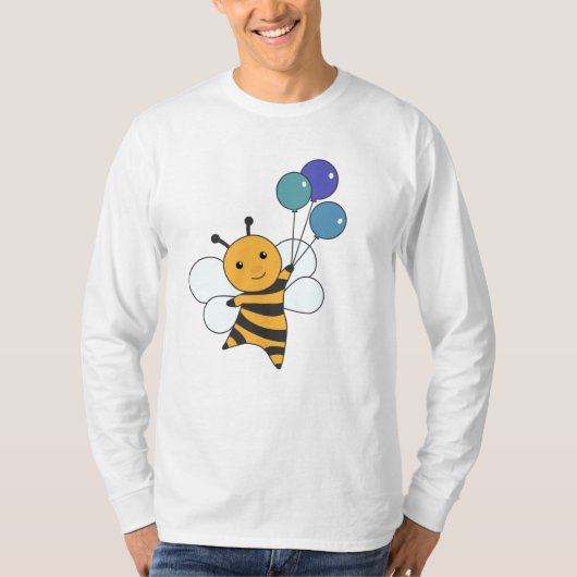 ハチ夏バルーン動物おもしろいのミツバチ Tシャツ (正面)