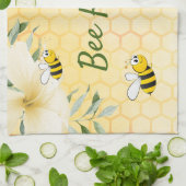 ハチ幸せででこぼこ蜂イエローハニカム夏 キッチンタオル (折り畳み)