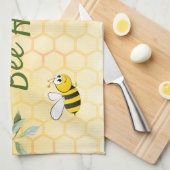 ハチ幸せででこぼこ蜂イエローハニカム夏 キッチンタオル (四つ折り)