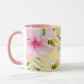 ハチ幸せででこぼこ蜂イエローハニカム夏 マグカップ (左)