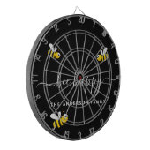 ハチ幸せでぶつぶつ蜂ブラックモノグラム ダーツボード (正面左)