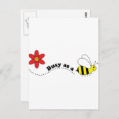 ハチ忙しの幸せなハチと花の漫画のように ポストカード (正面/裏面)