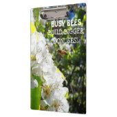 ハチ忙しは大きな骨を作る白い花 クリップボード (左)