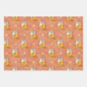 ハチ愛好家のための水彩蜂蜜の瓶 ラッピングペーパーシート (正面3)