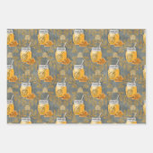 ハチ愛好家のための水彩蜂蜜の瓶 ラッピングペーパーシート (正面2)