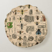 ハチ昆虫虫WASP自然史蜂 ラウンドクッション (裏面)