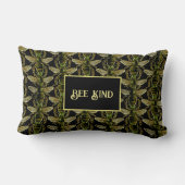 ハチ種エレガント類金ゴールドと黒蜂パターン ランバークッション (裏面)