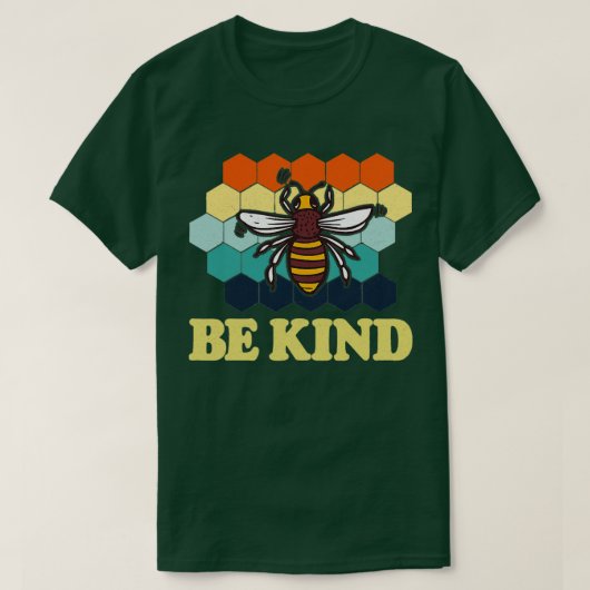 ハチ種ビー及びハニカムデザイン Tシャツ (デザイン正面)