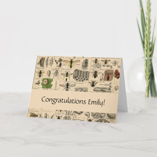 ハチ虫の虫のハチ自然自然ビー絵画ズ カード (正面)