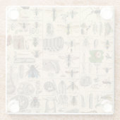 ハチ虫の虫のハチ自然自然ビー絵画ズ ガラスコースター (裏面)