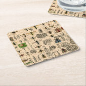 ハチ虫の虫のハチ自然自然ビー絵画ズ スクエアペーパーコースター (アングル)