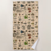 ハチ虫の虫のハチ自然自然ビー絵画ズ ビーチタオル (正面)