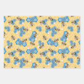 ハチ蜂蜜ハニカムラッピング紙セット3 ラッピングペーパーシート (正面)