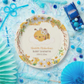 ハチ赤ちゃんシャワーフローラハニカム ペーパープレート (パーティー)