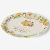 ハチ赤ちゃんシャワーフローラハニカム ペーパープレート (アングル)