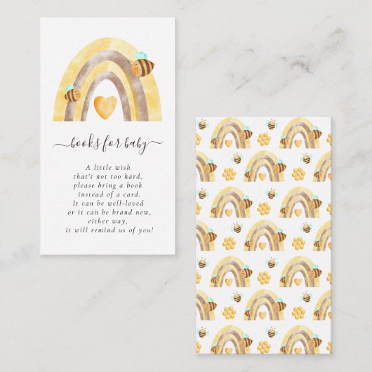 ハチ赤ちゃんシャワーベビー エンクロージャーカード (正面/裏面)