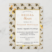 ハチ金ゴールドハニカムブライダルシャワー 招待状 (正面/裏面)