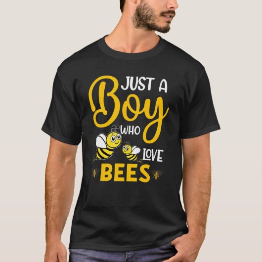 ハチ ハチが好きな少年 少年 蜂蜜 かわいい Tシャツ (正面)