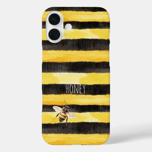 ハチ ブラック ゴールド イエロー Case-Mate iPhoneケース (裏面)