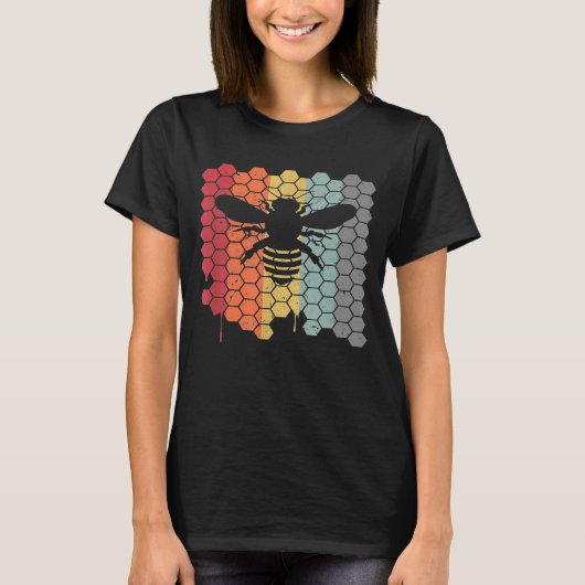 ハチ レトロスタイルの養蜂家 Tシャツ (正面)