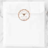 ハチ 水彩 花 オーガニック ハニー ラウンドシール (バッグ)