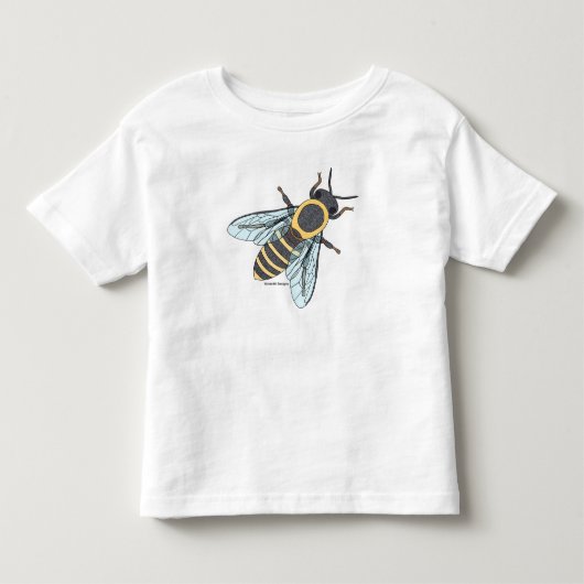 ハチ（白） - トドラーTシャツ (正面)
