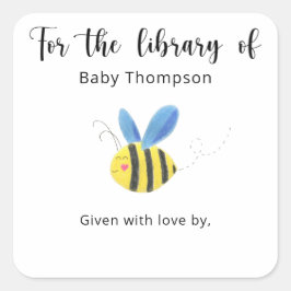 ハチ - 赤ちゃんのシャワー本のしおり、赤ちゃんのための本 スクエアシール