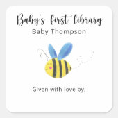 ハチ - 赤ちゃんの最初の図書館 スクエアシール (正面)