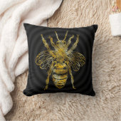 ハチ（黄と白）灰色と黒 クッション (ブランケット)