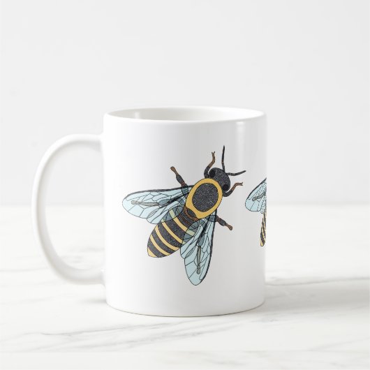 ハチ（330ml）マグカップ コーヒーマグカップ (左)