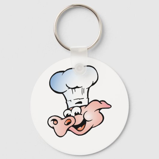 ハッおもしろいト付き漫画ピグシェフ キーホルダー (正面)