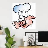 ハッおもしろいト付き漫画ピグシェフ ポスター (ホームオフィス)