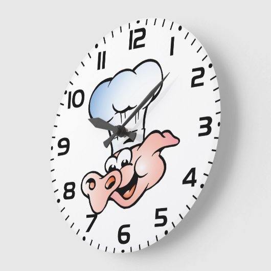 ハッおもしろいト付き漫画ピグシェフ ラージ壁時計 (傾斜)