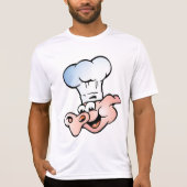 ハッおもしろいト付き漫画ピグシェフ Tシャツ (正面)