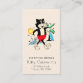 ハッおもしろいピーレトロ熱帯漫画キャット 名刺 (正面)