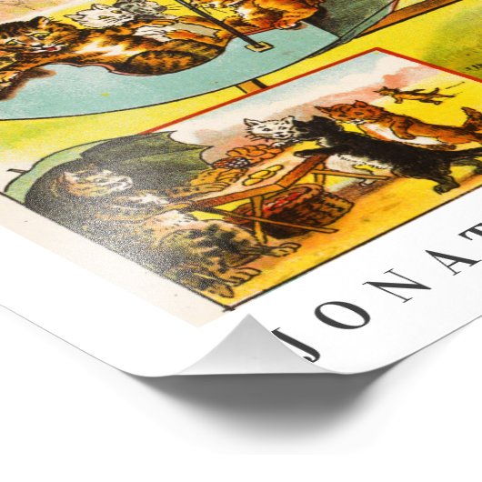 ハッおもしろいピーヴィンテージネコ子猫キッズルームデコール フォトプリント (角)