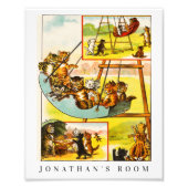 ハッおもしろいピーヴィンテージネコ子猫キッズルームデコール フォトプリント (正面)