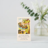 ハッおもしろいピーヴィンテージネコ子猫プレイグラウンドスイング 名刺 (スタンド正面)