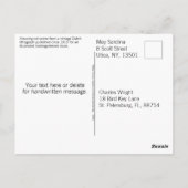 ハッおもしろいピーヴィンテージネコ子猫遊び場 ポストカード (裏面)