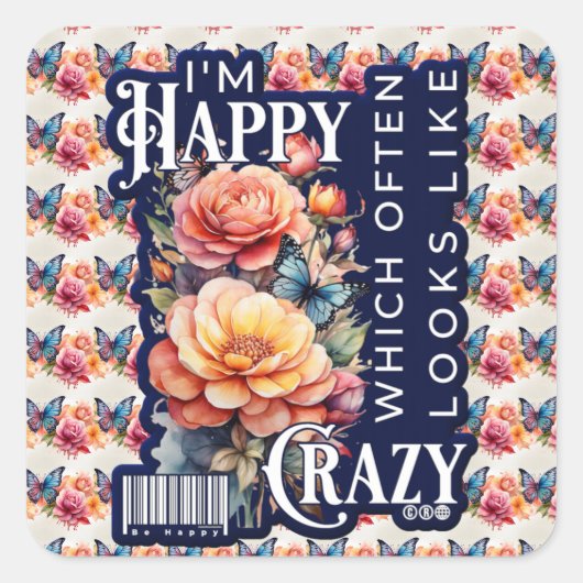 ハッおもしろいピー引用文オールオーバープリント スクエアシール (正面)
