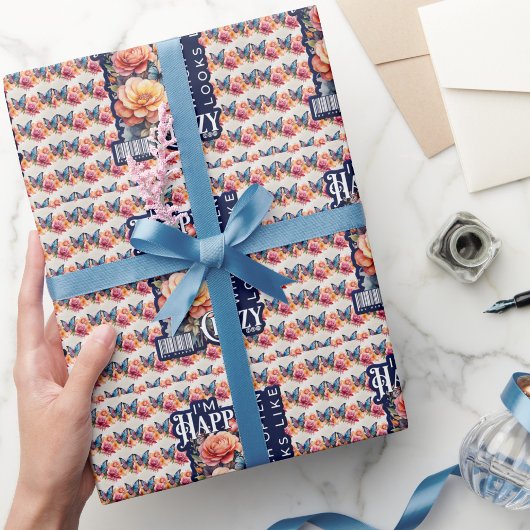 ハッおもしろいピー引用文オールオーバープリント ラッピングペーパー