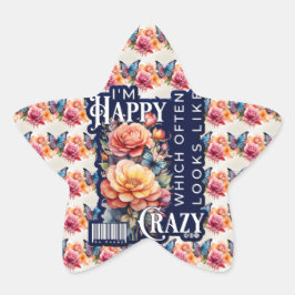 ハッおもしろいピー引用文オールオーバープリント 星シール
