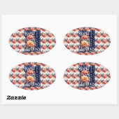 ハッおもしろいピー引用文オールオーバープリント 楕円形シール (シート)